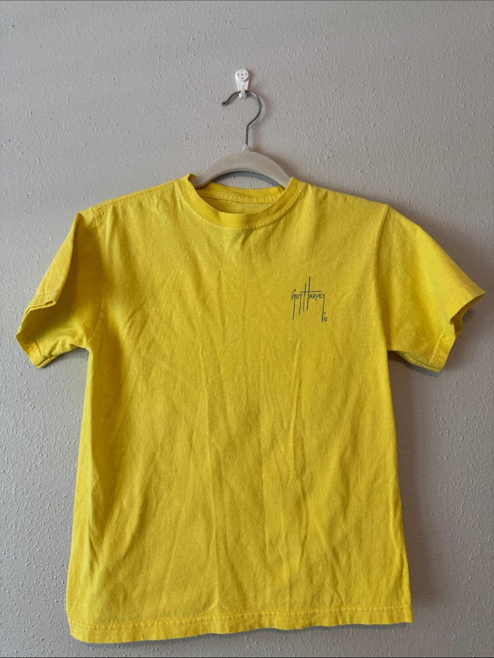 Guy Harvey Yellow Short Sleeve Tee with Small Chest Logo